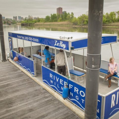ferry on the river near apartment in wilmington de